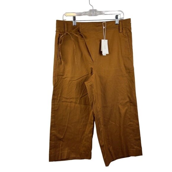 Vince Tie Waist Culotte Size 12 Color Teakwood New $265 - Picture 5 of 16
